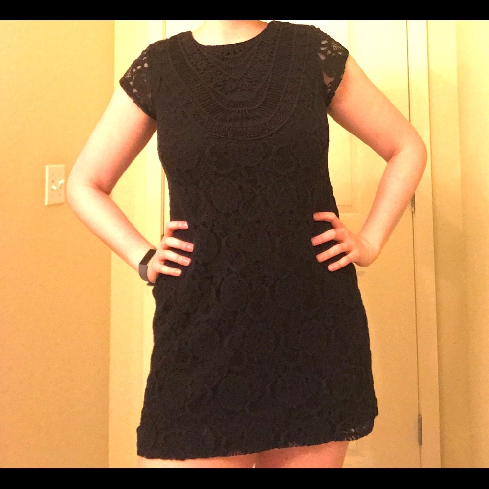 Xhilaration little black lace dress size Large